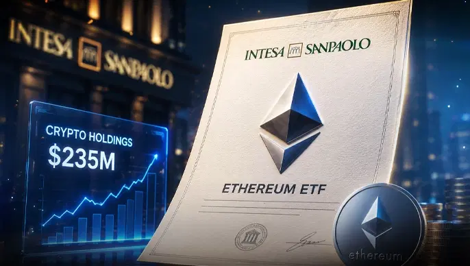 Intesa Sanpaolo Adds Ethereum ETF as Crypto Holdings Hit $235M
